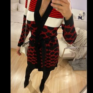 Cute Gucci Cardigan red prints on black